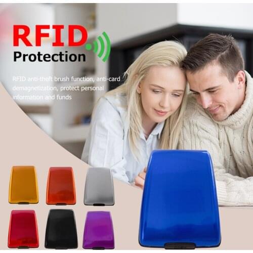 Mini Aluminum Alloy RFID Credit Bank Card Holder Men Women Wallet Money Bag Multi-function Business Card Purses Pocket