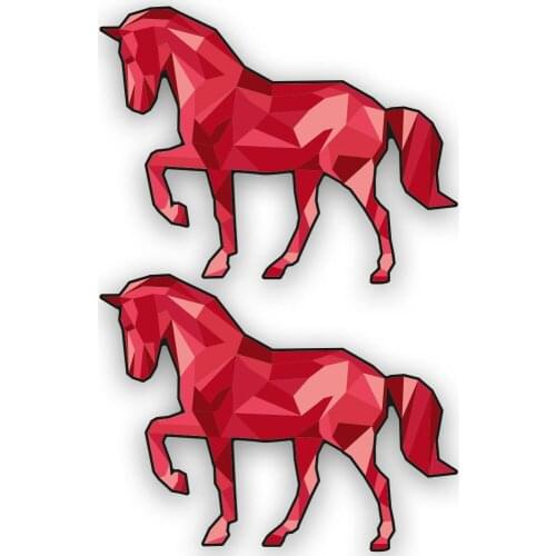 Polygonal Triangle Design Horse Set of 2 Sticker