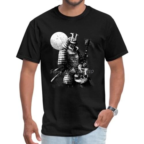 Monochrome Japanese Samurai Cool Tops & Tees Cheap O-Neck Funny Short Sleeve 100% Cotton Mens T-Shirt Free Shipping