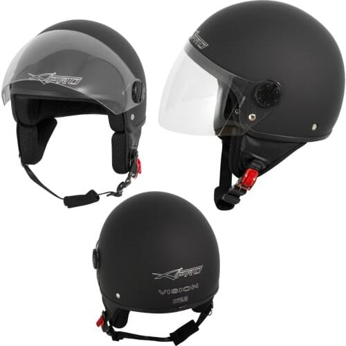 Jet Helmet Demi Scooter motorcycle ECE approved 22 visor anti-scratch matte black