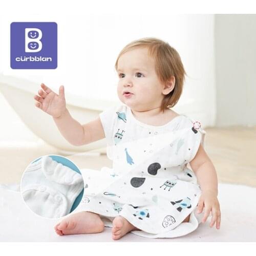 Curbblan Newborn Soft Sleeping Bag Cartoon Print Baby 100% Cotton Wrap Blankets Bedding Envelope Sleepsack For Babys 0-36 Months
