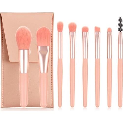8pcs/set Mini Makeup Brushes Set Matte Wooden Handle Portable Soft Hair Eyeshadow Foundation Concealer Blusher Makeup Brushes
