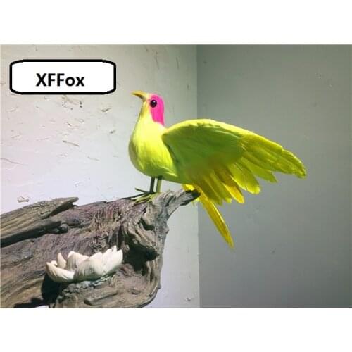 New real life red head wings bird model foam&feather simulation yellow bird gift about 20cm xf2545