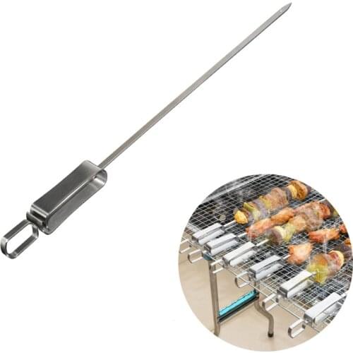 New 10 Pcs Stainless Steel Barbecue Fork BBQ Skewers Outdoor Grill Fork Utensils Extendable Teppanyaki Accessories