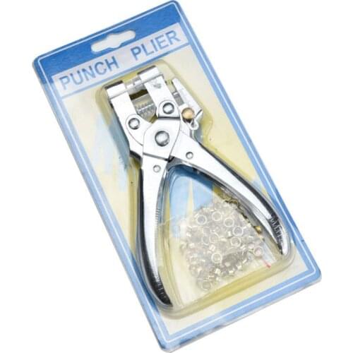 2021 New Hole Punch Hand Plier with 100Pcs Grommet Strap Belt Rivets Pincer Eyelet Setter