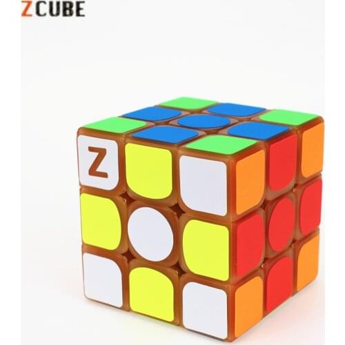 Newest Zcube 3x3x3 Profissional Magic Cube Yellow light Transparent Glow Competition Puzzle Cubes cubo Pattern Stickers