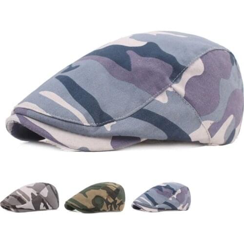 2021 New Arrivel Hot Sell Camouflage Women Men Newsboy Berets Vintage Casual Unisex Cotton Caps