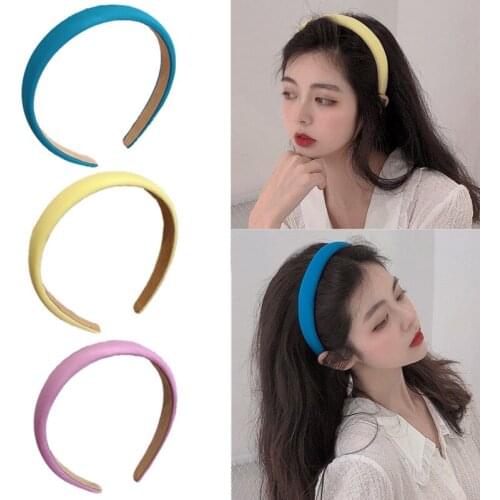 Candy Color Hair Hoops Band Padded Sponge Headband Bezel for Women Girls Thick Non-slip Hair Hoop Hairband Hair Accessories