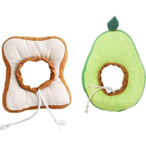 Adjustable Cat Recovery Elizabethan Collar Cute Toast/Avocado Shape Protective Neck Cone After Surgery Cats Kitten Supplies C42