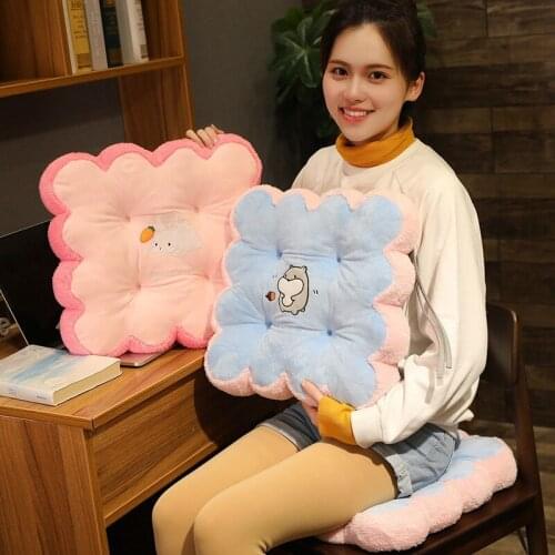 Cartoon Plush edge round chair cushion summer student office chair cushion tatami cushion