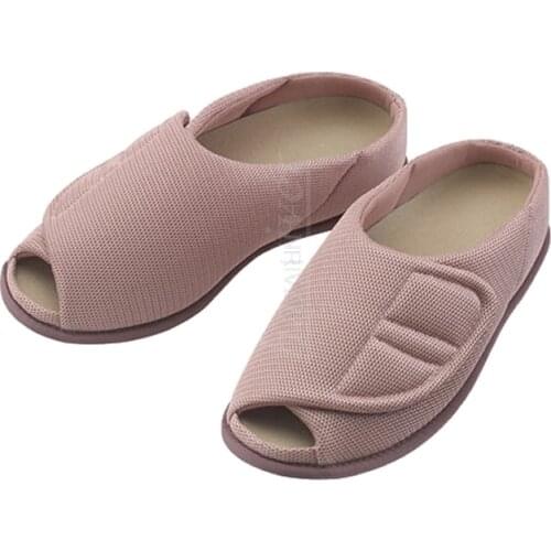 Fully open mouth of elderly peoples big feet bone puffy multi-functional health care shoes home convenient and comfortable shoe