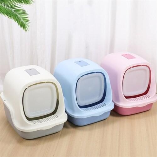 Fully Closed Cat Litter Box Splash-proof Pets Clean Kitten Bedpan Training Toilet Home Plastic Tray Toilette Smart Sand Boxes