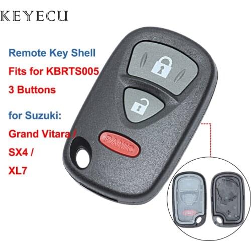 Keyecu Remote Car Key Shell Case 3 Buttons for Suzuki Grand Vitara SX4 XL7 2003 2004 2005 2006 2007 2008 2009 2010 2011 KBRTS005