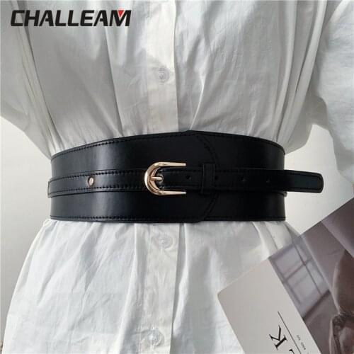 Luxury ladies wide belt elastic vintage buckle leather wide fashion wild pin buckle womens belt waist seal belt x208