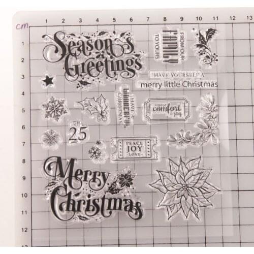 Christmas Snowflake Flower Silicone Clear Seal Stamp DIY Scrapbooking Embossing T8WB