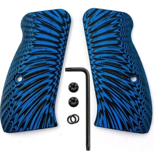 Custom G10 CZ75 Grips for CZ 75/85 Compact, CZ P-01, P100, C100, T100, PCR, CZ 75 D, Gun Grips Screws Included, Sunburst Texture