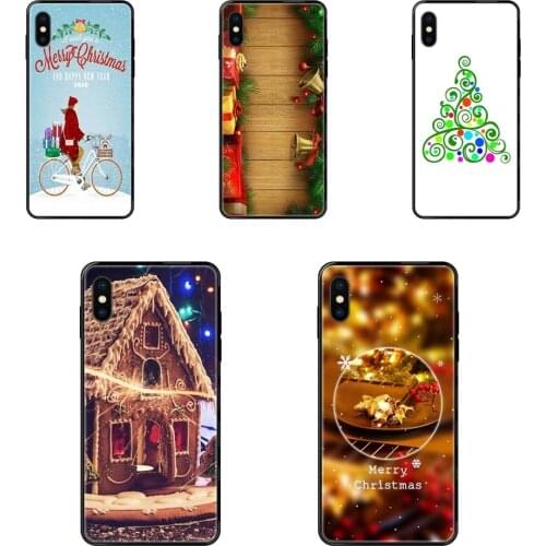 Happy New Year Christmas Colors Black Soft TPU Screen Protector For Samsung Galaxy S20 S10e S10 S9 S8 S7 S6 S5 edge Lite Plus