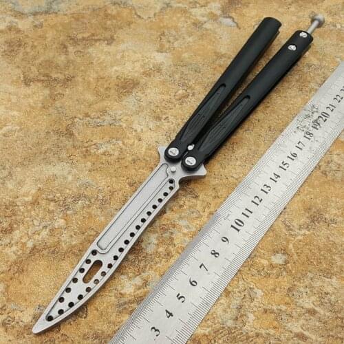 Theone III 3 Butterfly trainer knife Aluminum Handle D2 Blade bidirectional KVT bearing Folding Pocket Knives
