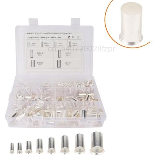 300 Boxed En Tubular Bare End Cold Pressed Tubular Terminals of 8 Specifications