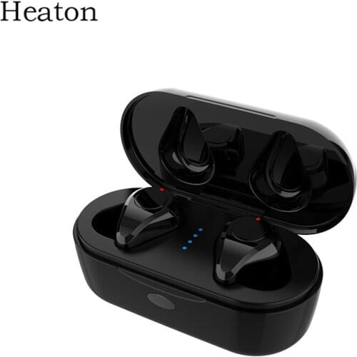Heaton TWS-Q6 Wireless Bluetooth Earphone V5.0 with Mic Stereo Bluetooth Sports Headset IPX5 Waterproof with Charging Box