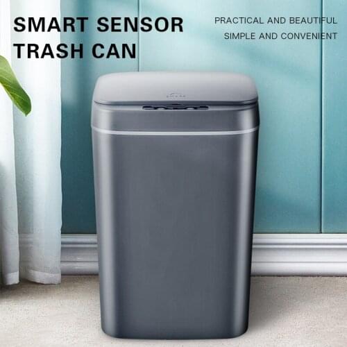 USB Intelligent Trash Can Automatic Sensor Dustbin Smart Sensor Electric Waste Bin Home Rubbish Can for Kitchen Bathroom Garbage