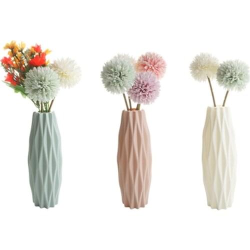 Flower Vase White Imitation Ceramic Flower Pot Decoration Home Plastic Vase