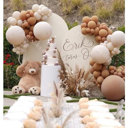 Mama To Be Later Balloon 5-18inch 115pcs DIY Balloons Garland Coffee Baby Shower Happy Birthday Cream Peach New Year Decoration