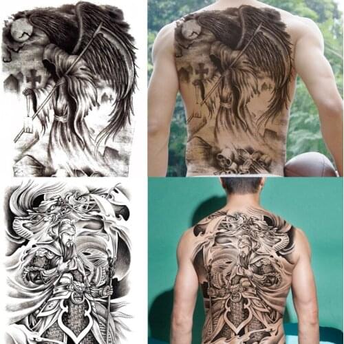 Swag Large Full Back Instant Tattoo Disposable Fake Tatoo Waterproof Big Temporary Tattoo Stickers for Men Women 48x35cm 1 Piece