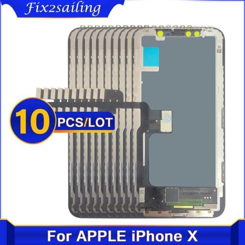 10 pcs For iphone X LCD Original With Touch Digitizer Assembly No Dead Pixel OLED LCD Screen Replacement Display 100% Test