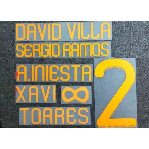 2020 Spain David Villa Sergio Ramos A.Iiniesta Xavi Torres Customize Any Name Number Iron On Soccer Patch Badge