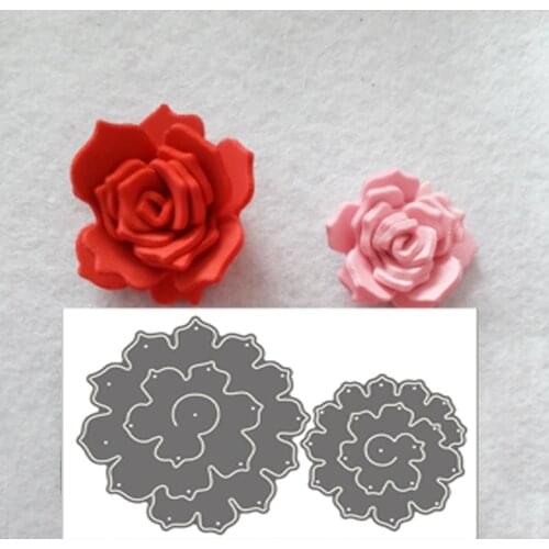 3D Rose Flower Frame Craft Dies Metal Cutting Dies Stencil for DIY Scrapbooking Photo album Paper Card Making Decorative