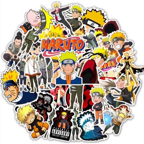 50pcs Cartoon NARUTO Anime Stickers Waterproof Skateboard Motorcycle Guitar Luggage Laptop Bicycle Sticker Kids Toys