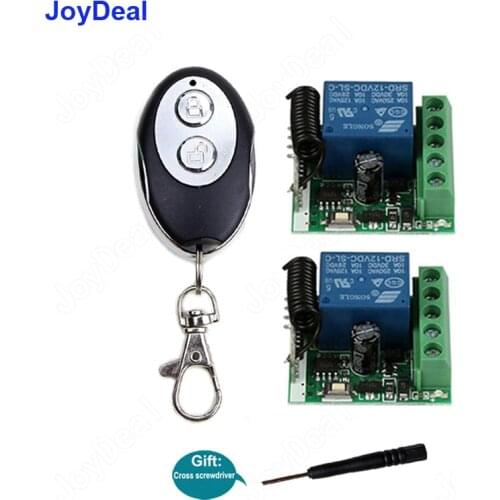 433 Mhz Wireless DC 12V 1CH RF Relay Receiver Module Smart Remote Control Switch and RF Transmitter Door Lock Control Switch DIY