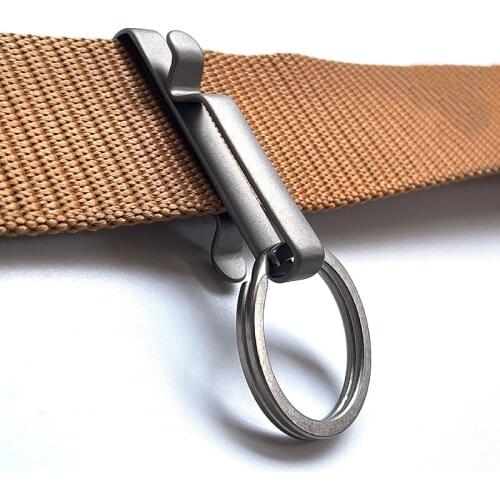 Titanium Alloy Belt Type Quick Hanging Key Ring Waist Hanging Ultra-light Portable Side Push Belt Car Keychain