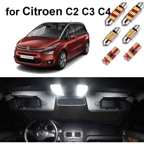 Canbus For Citroen C2 C3 C4 Xsara Picasso DS3 DS4 DS5 2000-2020+ Car Led Interior Lights Map Dome Trunk License Plate Light