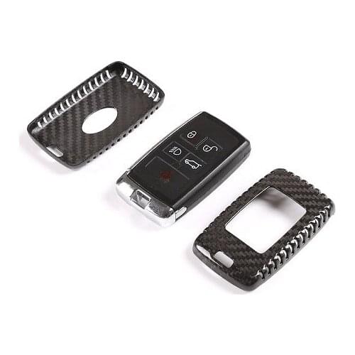 Carbon Fiber Car Key Cover Case Shell For Land Rover Range Rover Evoque Discovery Sport 5 2018 2019