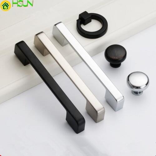 Black Cabinet Handles Furniture Handle Chrome Cupboard Knob Pulls Furniture Hardware Kitchen Handle Cabinet Knob Gold