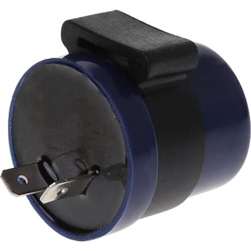 DC 6V 12V Input Motorcycle Blue Inbuilt Beeper Flasher Turn Signal LED Blinker 2 Pins Motor Buzzer Flasher Relay Indicator E7CA