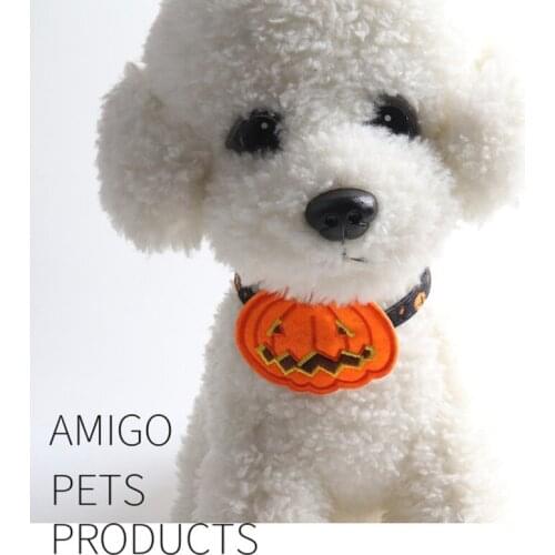 Pet Dog Cat Collar Halloween Pumpkin Bowtie Collar Adjustable Buckle For Small Pet Dogs Collar Pet Accessary
