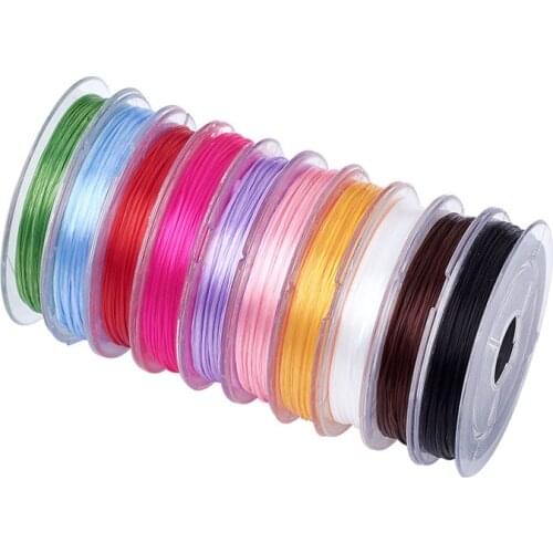 10 Roll/lot 0.8mm Strong Stretchy Fibre Beading Thread Elastic Wire Jewelry Bracelet Necklace Making String Cord F60