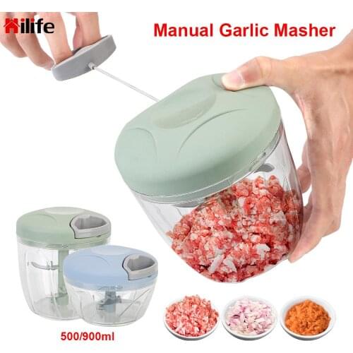 Crusher Chopper Garlic Triturator Manual Mashed Cut Crushed Garlic Ginger Fresh Chili Hand-Pulled