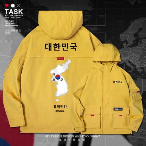 Republic of Korea South KOR men jacket hooded map nation flag top trench coat men mens chaquetas hombre printed autumn clothes