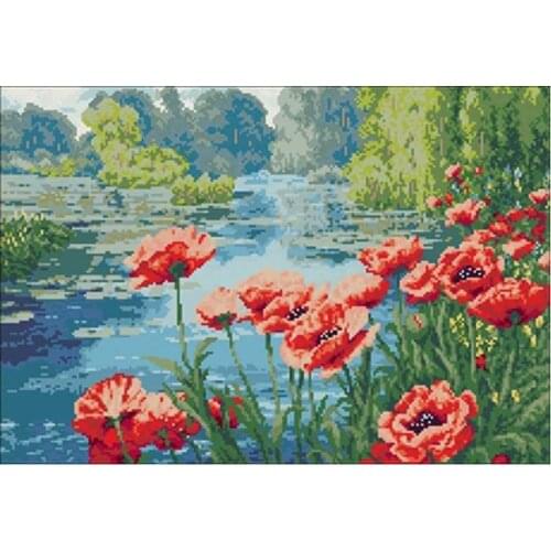 Summer colors patterns counted 11CT 14CT 18CT Cross Stitch Set DIY Cross-stitch Kits Embroidery Needlework Home Decor