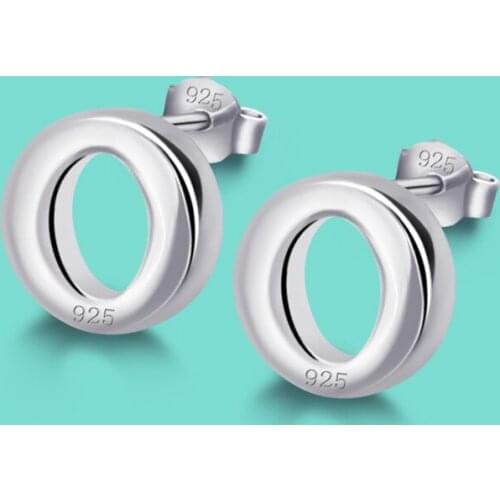 Minimalist Original 925 Sterling Silver Stud Earrings Womens Solid Silver Round Earrings Non-allergic Ear Jewelry Accessories