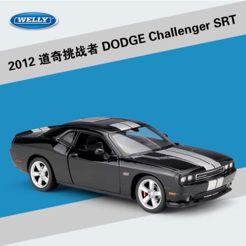 Welly diecast 1:24 High Simulator Metal Model Car DODGE 2012 Challenger SRT Sport Car Alloy Toys For Children Gift Collection