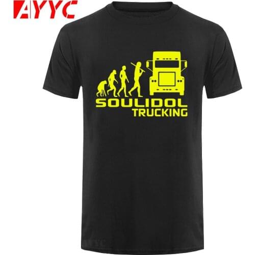 AYYC T Shirt Tshirt Brand T Shirt Men EVOLUTION TRUCKING truck driver cab gift ideas Funny tshirt Cotton Short Sleeve T shirt