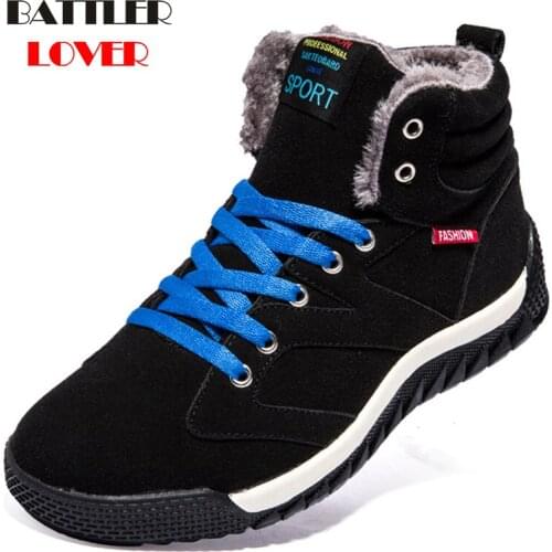 2019 Dropshipping Men Snow Boots Man Winter Casual Shoes Ankle Boot Warm Fur Flock Ankle Boots Tennis Sneakers Botas Hombre