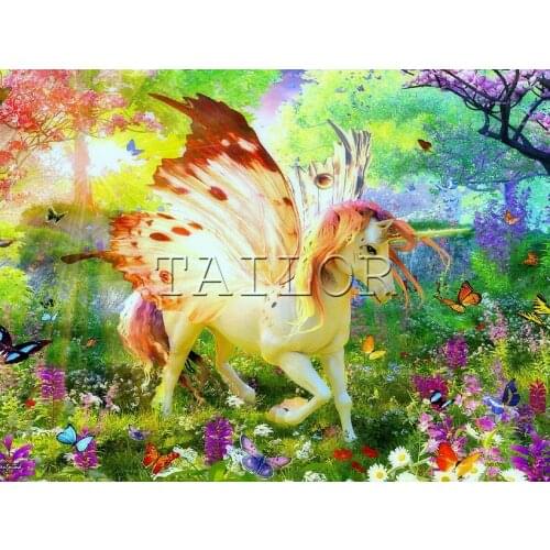 Cross stitch cuadros horse unicorn landscape art 5d diamond painting kit set complet full square embroidery dirll drawing mosaic