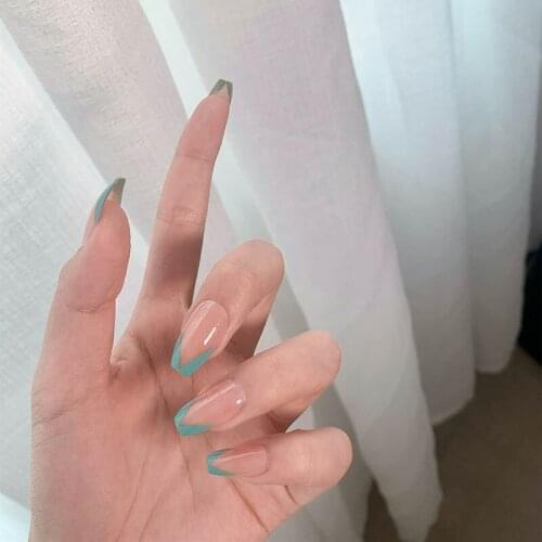 24Pcs False Nails With Glue New Simple Solid Color Style Detachable Fake Nails Supplies For Professionals Wearable Lasts A Week