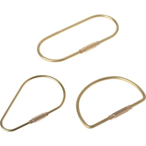 Outdoor Brass Carabiner Keychain Hiking Camping Hang Hook Buckle Car Key Ring